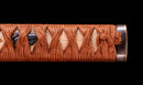 Katana Antigua Japonesa con Saya Roja y Tsuba Fukurin Momiji Dorada